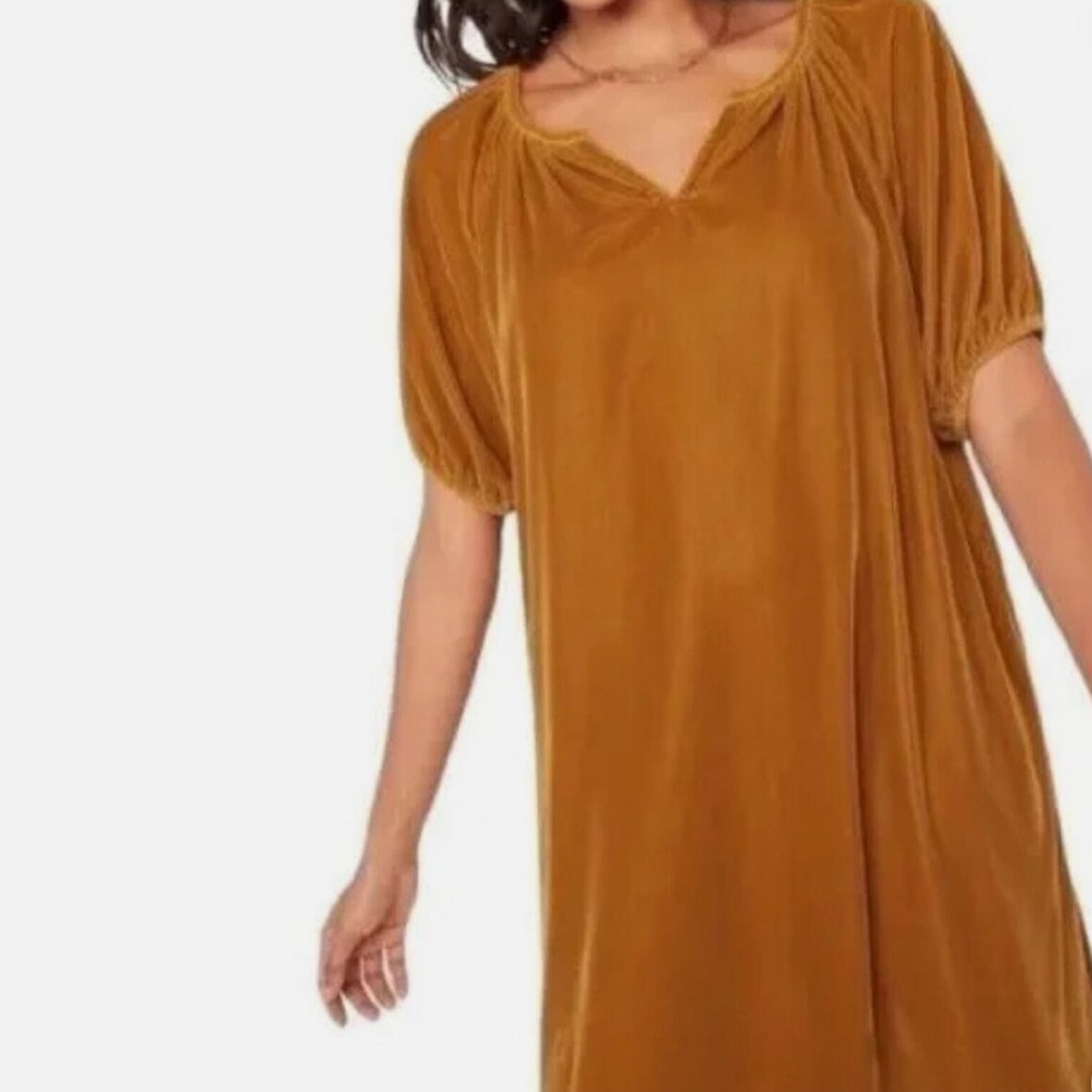 Old Navy Puff Sleeve Women’s Velvet Mini Shift Dress Chaperral Sz Small
